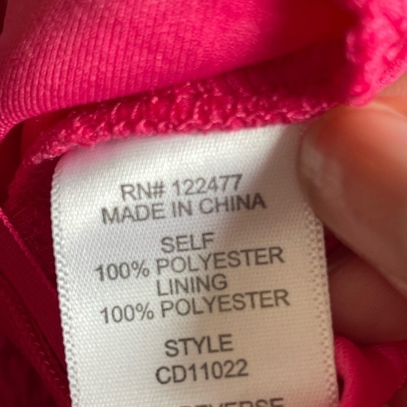 NSR Smocked Fuchsia Pink Party Dress Midi M Puff Sleeves Slit Satiny 3592 READ - Picture 10 of 13